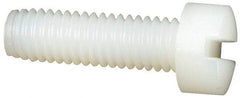 Made in USA - #10-32 UNF, 5/8" Length Under Head Slotted Drive Machine Screw - Fillister Head, Grade 6/6 Nylon, Uncoated, Without Washer - Exact Tool & Supply