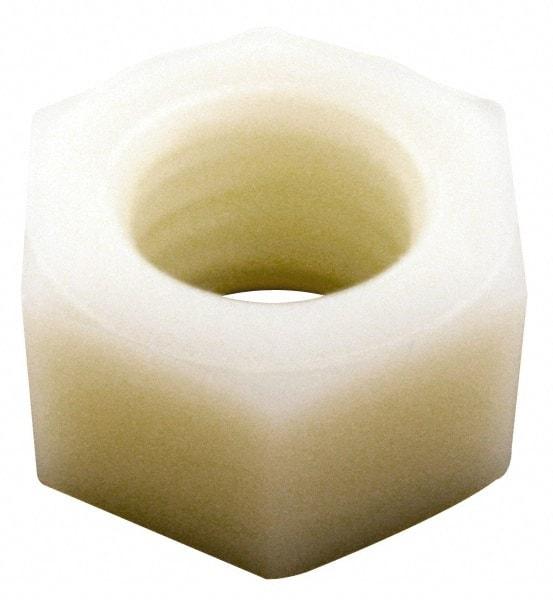 Made in USA - 3/4-10 UNC Nylon Right Hand Hex Nut - 27.94mm Across Flats, 16.26mm High, Uncoated - Exact Tool & Supply