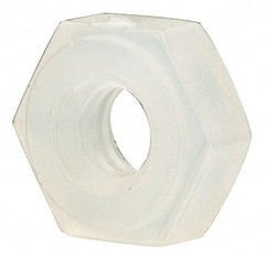 Made in USA - #2-56 UNC Nylon Right Hand Hex Nut - 4.57mm Across Flats, 1.78mm High, Uncoated - Exact Tool & Supply
