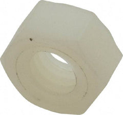 Made in USA - 5/16-18 UNC Nylon Right Hand Hex Nut - 1/2" Across Flats, 6.86mm High, Uncoated - Exact Tool & Supply
