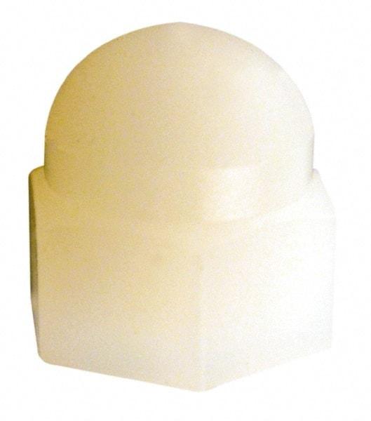 Made in USA - 1/2-13" UNC, 3/4" Width Across Flats, Uncoated Nylon Acorn Nut - 13/16" Overall Height - Exact Tool & Supply