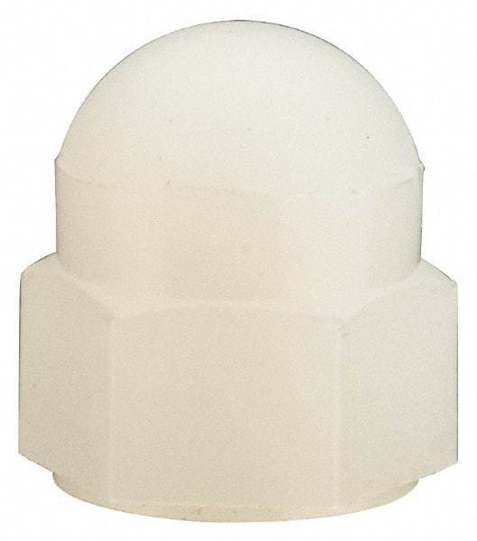 Made in USA - #6-32 UNC, 5/16" Width Across Flats, Uncoated Nylon Acorn Nut - 11/32" Overall Height - Exact Tool & Supply
