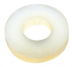 Made in USA - #4 Screw, Grade 6/6 Nylon Standard Flat Washer - 2.92mm ID x 1/4" OD, 2.36mm Thick - Exact Tool & Supply