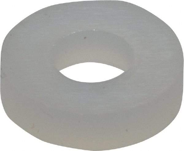 Made in USA - #4 Screw, Grade 6/6 Nylon Standard Flat Washer - 2.92mm ID x 1/4" OD, 1.57mm Thick - Exact Tool & Supply