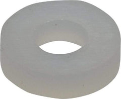Made in USA - #4 Screw, Grade 6/6 Nylon Standard Flat Washer - 2.92mm ID x 1/4" OD, 1.57mm Thick - Exact Tool & Supply