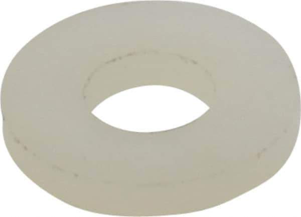 Made in USA - #8 Screw, Grade 6/6 Nylon Standard Flat Washer - 4.5mm ID x 10.36mm OD, 1.57mm Thick - Exact Tool & Supply