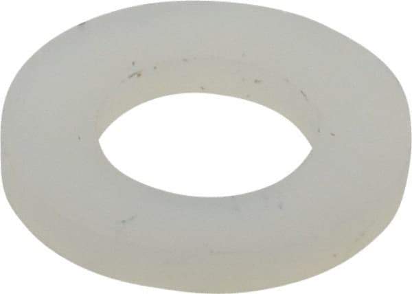 Made in USA - 1/4" Screw, Grade 6/6 Nylon Standard Flat Washer - 6.4mm ID x 11.99mm OD, 1.5mm Thick - Exact Tool & Supply