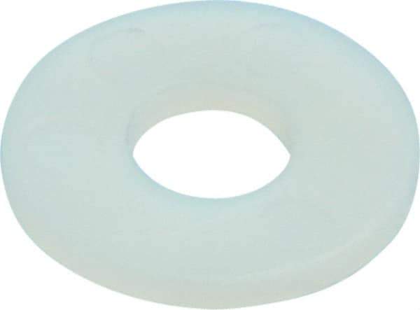 Made in USA - 1/4" Screw, Grade 6/6 Nylon Standard Flat Washer - 6.6mm ID x 17.45mm OD, 1.52mm Thick - Exact Tool & Supply