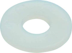 Made in USA - 1/4" Screw, Grade 6/6 Nylon Standard Flat Washer - 6.6mm ID x 17.45mm OD, 1.52mm Thick - Exact Tool & Supply