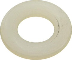Made in USA - 3/8" Screw, Grade 6/6 Nylon Standard Flat Washer - 9.91mm ID x 19.05mm OD, 1.57mm Thick - Exact Tool & Supply