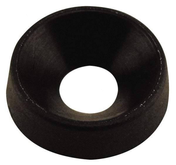 Made in USA - 4.06mm Thick, Black Oxide Finish, Nylon, Standard Countersunk Washer - 5.72mm ID x 15.47mm OD - Exact Tool & Supply