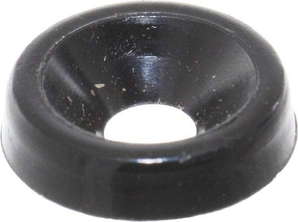 Made in USA - 2.54mm Thick, Black Oxide Finish, Nylon, Standard Countersunk Washer - 3.63mm ID x 11.1mm OD - Exact Tool & Supply