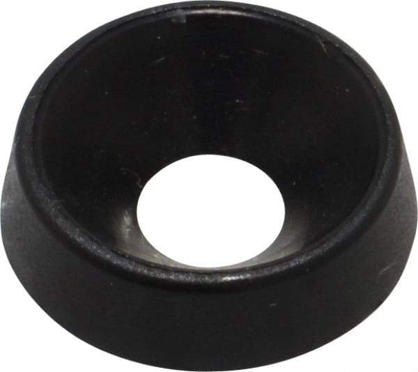 Made in USA - 3.86mm Thick, Black Oxide Finish, Nylon, Standard Countersunk Washer - 4.98mm ID x 14.61mm OD - Exact Tool & Supply