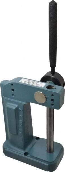 JT&M - 5/8" Ram, 2-1/16" Throat Depth, 1/2 Ton Manual Arbor Press - 5" Max Work Height x 4-1/8" Max Work Width, 12:1 Leverage Ratio, 2-7/8" Base Width x 5-1/2" Base Depth - Exact Tool & Supply