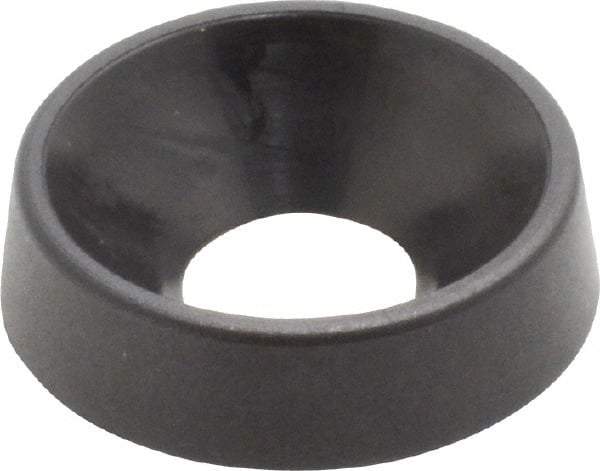 Made in USA - 4.57mm Thick, Black Oxide Finish, Nylon, Standard Countersunk Washer - 6.6mm ID x 17.35mm OD - Exact Tool & Supply