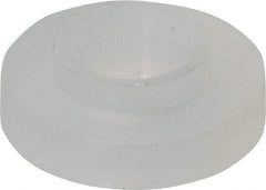 Made in USA - #4 Screw, 1/32" Shoulder Length, Nylon Shoulder Washer - Natural, 0.235" Flange Diam, 3/64" Flange Thickness, 0.115" ID, 0.145" OD - Exact Tool & Supply