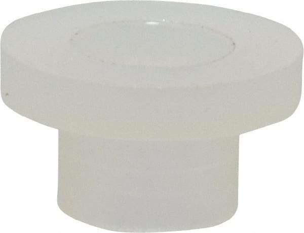 Made in USA - #8 Screw, 1/8" Shoulder Length, Nylon Shoulder Washer - Natural, 11/32" Flange Diam, 1/16" Flange Thickness, 0.173" ID, 0.205" OD - Exact Tool & Supply