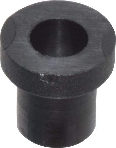 Made in USA - #2 Screw, 1/8" Shoulder Length, Nylon Shoulder Washer - Black, 0.181" Flange Diam, 3/64" Flange Thickness, 0.09" ID, 0.12" OD - Exact Tool & Supply