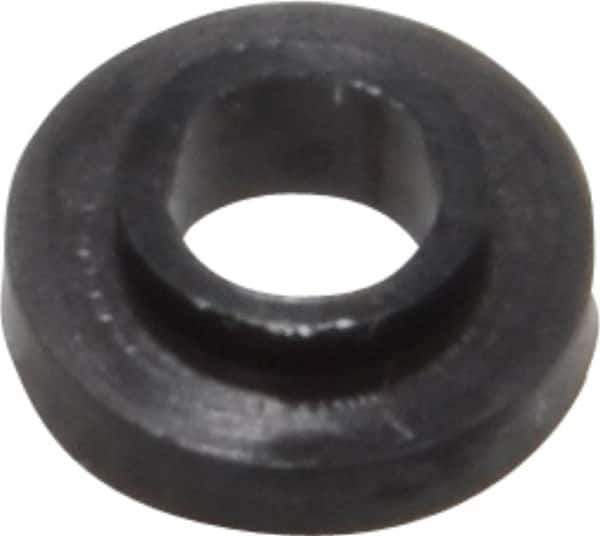 Made in USA - #4 Screw, 1/32" Shoulder Length, Nylon Shoulder Washer - Black, 0.235" Flange Diam, 3/64" Flange Thickness, 0.115" ID, 0.145" OD - Exact Tool & Supply