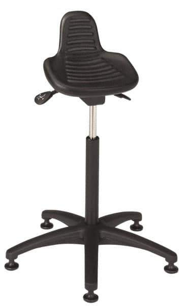 Bevco - Sit-Stand Stool - Polyurethane Seat, Black - Exact Tool & Supply