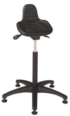 Bevco - Sit-Stand Stool - Polyurethane Seat, Black - Exact Tool & Supply