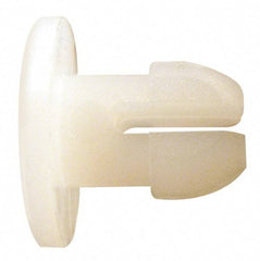 Made in USA - 0.13" Hole Diam, 0.342" OAL, Split Shank, Nylon Panel Rivet - 0.301" Length Under Head, 0.21" Material Thickness, 13/64" Head Diam - Exact Tool & Supply