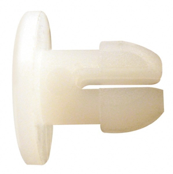 Made in USA - 0.093" Hole Diam, 0.24" OAL, Split Shank, Nylon Panel Rivet - Exact Tool & Supply