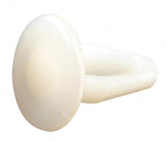Made in USA - 0.131" to 0.135" Hole Diam, 0.455" OAL, Arrow Shank, Nylon Panel Rivet - 0.395" Length Under Head, 1/16" to 1/8" Material Thickness, 0.27" Head Diam - Exact Tool & Supply