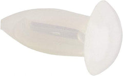 Made in USA - 0.151" to 0.161" Hole Diam, Arrow Shank, Nylon Panel Rivet - 0.4" Length Under Head, 1/16" to 0.145" Material Thickness, 0.28" Head Diam - Exact Tool & Supply