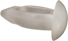 Made in USA - 0.16" to 0.165" Hole Diam, Arrow Shank, Nylon Panel Rivet - 0.4" Length Under Head, 0.032" to 1/8" Material Thickness, 0.28" Head Diam - Exact Tool & Supply