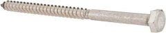 Value Collection - 1/4" Screw, 4" Length Under Head, Stainless Steel, Hex Head Lag Screw - Grade 18-8, Uncoated - Exact Tool & Supply