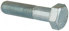 Value Collection - M12x1.25mm Metric Fine, 50mm Length Under Head Hex Head Cap Screw - Partially Threaded, Grade 8.8 Steel, Zinc-Plated Finish, 19mm Hex - Exact Tool & Supply