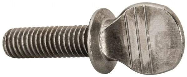 Value Collection - 3/8-16 Oval Shoulder Grade 2 Steel Thumb Screw - 1-1/4" OAL, 0.88" Head Height, Uncoated - Exact Tool & Supply