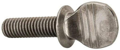 Value Collection - 3/8-16 Oval Shoulder Grade 2 Steel Thumb Screw - 1-1/4" OAL, 0.88" Head Height, Uncoated - Exact Tool & Supply