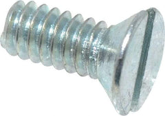 Value Collection - #3-48 UNC, 1/4" OAL Slotted Drive Machine Screw - Flat Head, Grade 2 Steel, Zinc-Plated Finish, Without Washer - Exact Tool & Supply