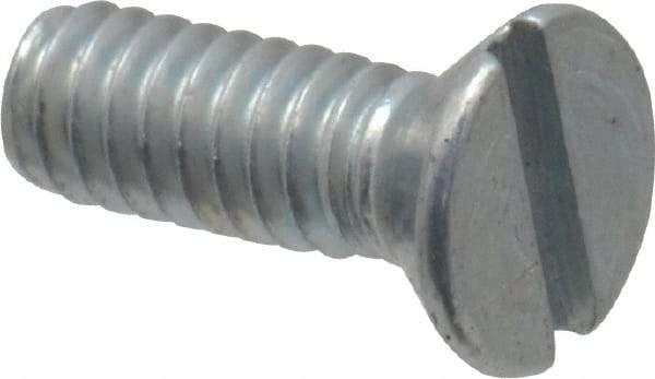 Value Collection - #3-48 UNC, 5/16" OAL Slotted Drive Machine Screw - Flat Head, Grade 2 Steel, Zinc-Plated Finish, Without Washer - Exact Tool & Supply