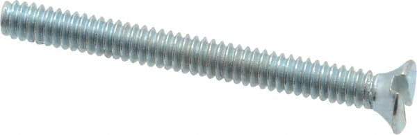 Value Collection - #3-48 UNC, 1" OAL Slotted Drive Machine Screw - Flat Head, Grade 2 Steel, Zinc-Plated Finish, Without Washer - Exact Tool & Supply