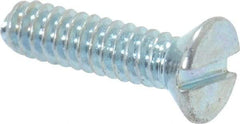 Value Collection - #4-40 UNC, 7/16" OAL Slotted Drive Machine Screw - Flat Head, Grade 2 Steel, Zinc-Plated Finish, Without Washer - Exact Tool & Supply