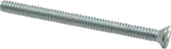 Value Collection - #4-40 UNC, 1-1/2" OAL Slotted Drive Machine Screw - Flat Head, Grade 2 Steel, Zinc-Plated Finish, Without Washer - Exact Tool & Supply