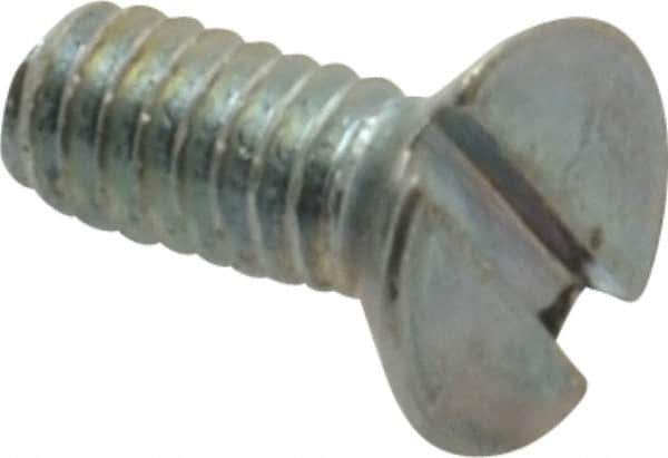 Value Collection - #5-40 UNC, 5/16" OAL Slotted Drive Machine Screw - Flat Head, Grade 2 Steel, Zinc-Plated Finish, Without Washer - Exact Tool & Supply