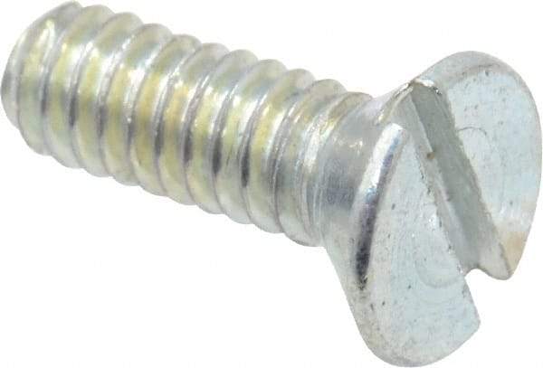 Value Collection - #5-40 UNC, 3/8" OAL Slotted Drive Machine Screw - Flat Head, Grade 2 Steel, Zinc-Plated Finish, Without Washer - Exact Tool & Supply