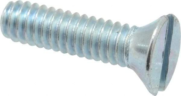 Value Collection - #5-40 UNC, 1/2" OAL Slotted Drive Machine Screw - Flat Head, Grade 2 Steel, Zinc-Plated Finish, Without Washer - Exact Tool & Supply