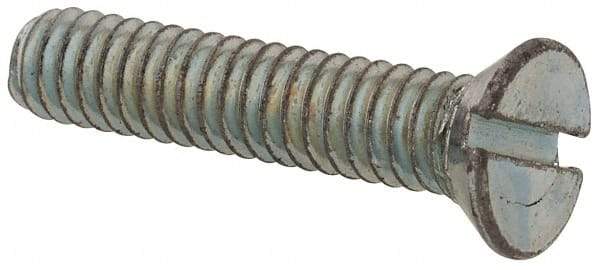 Value Collection - #5-40 UNC, 5/8" OAL Slotted Drive Machine Screw - Flat Head, Grade 2 Steel, Zinc-Plated Finish, Without Washer - Exact Tool & Supply
