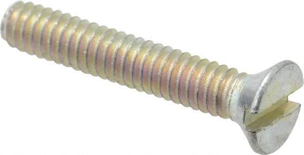 Value Collection - #5-40 UNC, 3/4" OAL Slotted Drive Machine Screw - Flat Head, Grade 2 Steel, Zinc-Plated Finish, Without Washer - Exact Tool & Supply
