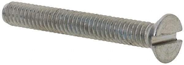 Value Collection - #5-40 UNC, 1" OAL Slotted Drive Machine Screw - Flat Head, Grade 2 Steel, Zinc-Plated Finish, Without Washer - Exact Tool & Supply