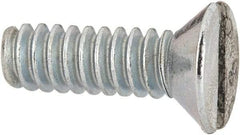 Value Collection - #6-32 UNC, 7/16" OAL Slotted Drive Machine Screw - Flat Head, Grade 2 Steel, Zinc-Plated Finish, Without Washer - Exact Tool & Supply