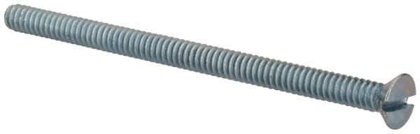 Value Collection - #6-32 UNC, 2-1/4" OAL Slotted Drive Machine Screw - Flat Head, Grade 2 Steel, Zinc-Plated Finish, Without Washer - Exact Tool & Supply