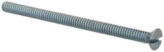 Value Collection - #6-32 UNC, 2-1/4" OAL Slotted Drive Machine Screw - Flat Head, Grade 2 Steel, Zinc-Plated Finish, Without Washer - Exact Tool & Supply