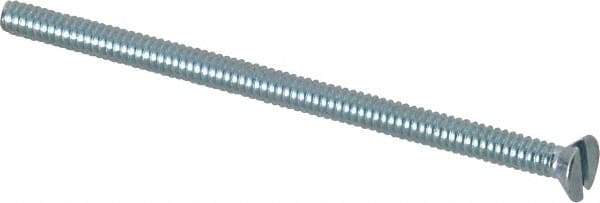Value Collection - #6-32 UNC, 2-1/2" OAL Slotted Drive Machine Screw - Flat Head, Grade 2 Steel, Zinc-Plated Finish, Without Washer - Exact Tool & Supply
