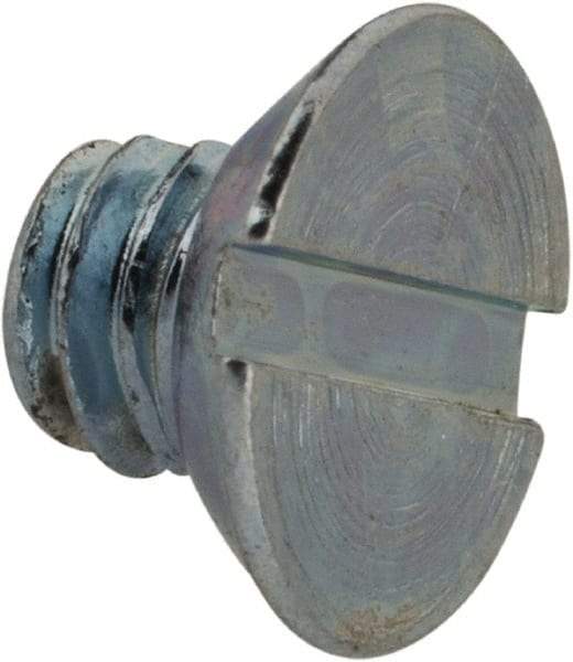 Value Collection - #8-32 UNC, 3/16" OAL Slotted Drive Machine Screw - Flat Head, Grade 2 Steel, Zinc-Plated Finish, Without Washer - Exact Tool & Supply
